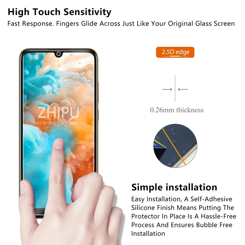 2 шт закаленное стекло для huawei Y6 2019 Защитное экрана 2.5D 9 H MRD-LX1 MRD-LX1F | Мобильные