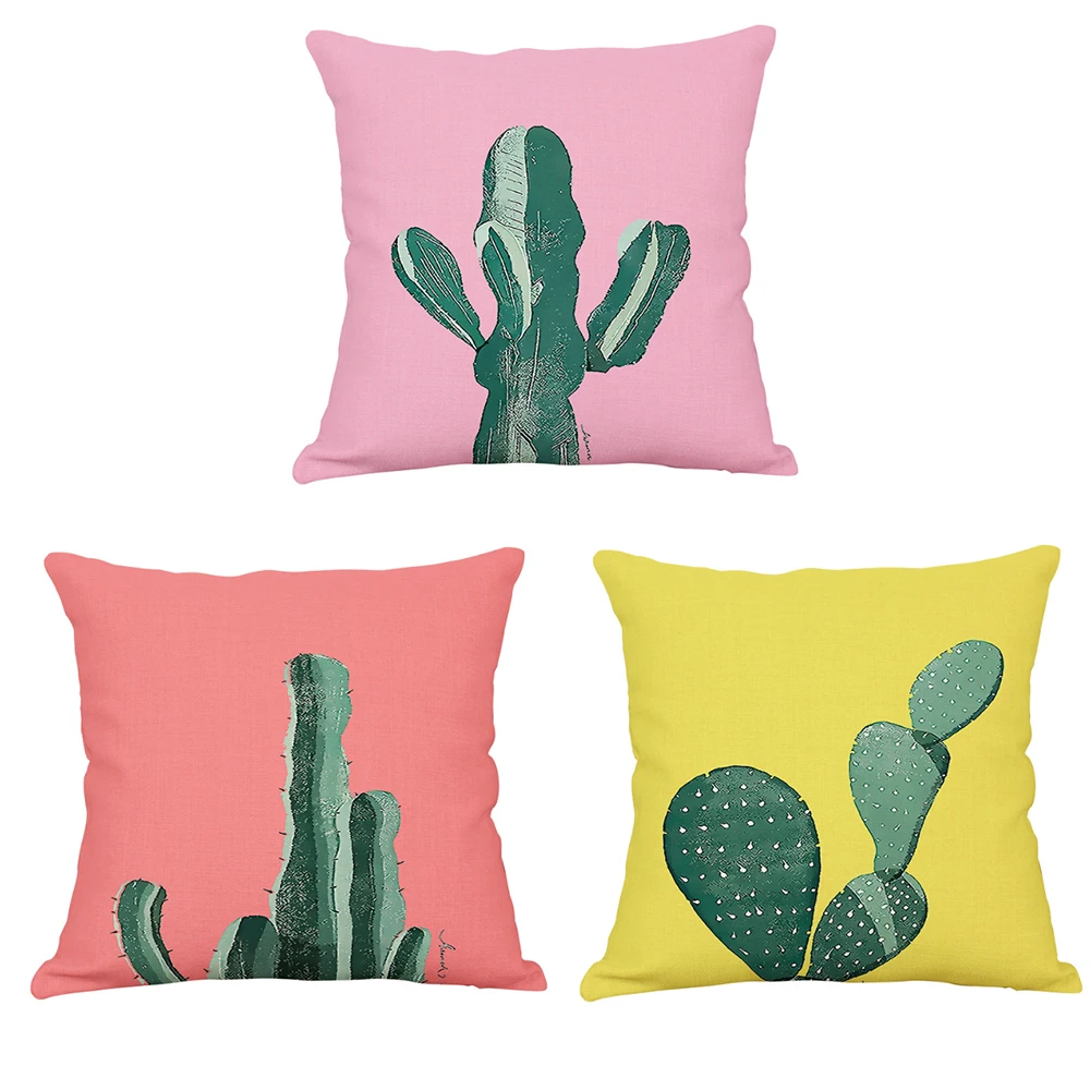 Поп Радуга кактус шеи тела наволочка льняная кровать путешествия подушки Чехол
