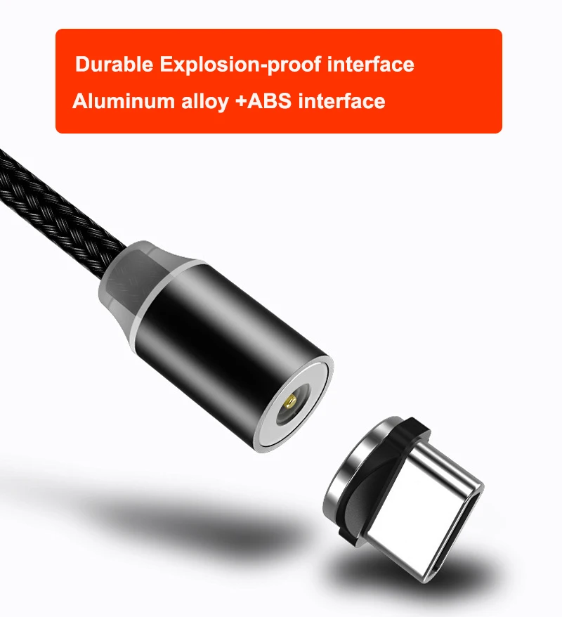 Магнитный кабель SOVAWIN Micro USB для быстрой зарядки светодиодный светильник 1 м Магнитный кабель для зарядки телефона для iphone для samsung для huawei P9