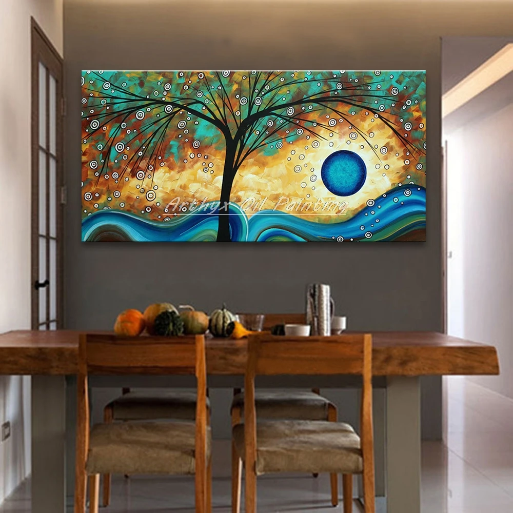 Arthyx большой размер Ручная роспись Дерево Холст Картина маслом абстрактная Pachira