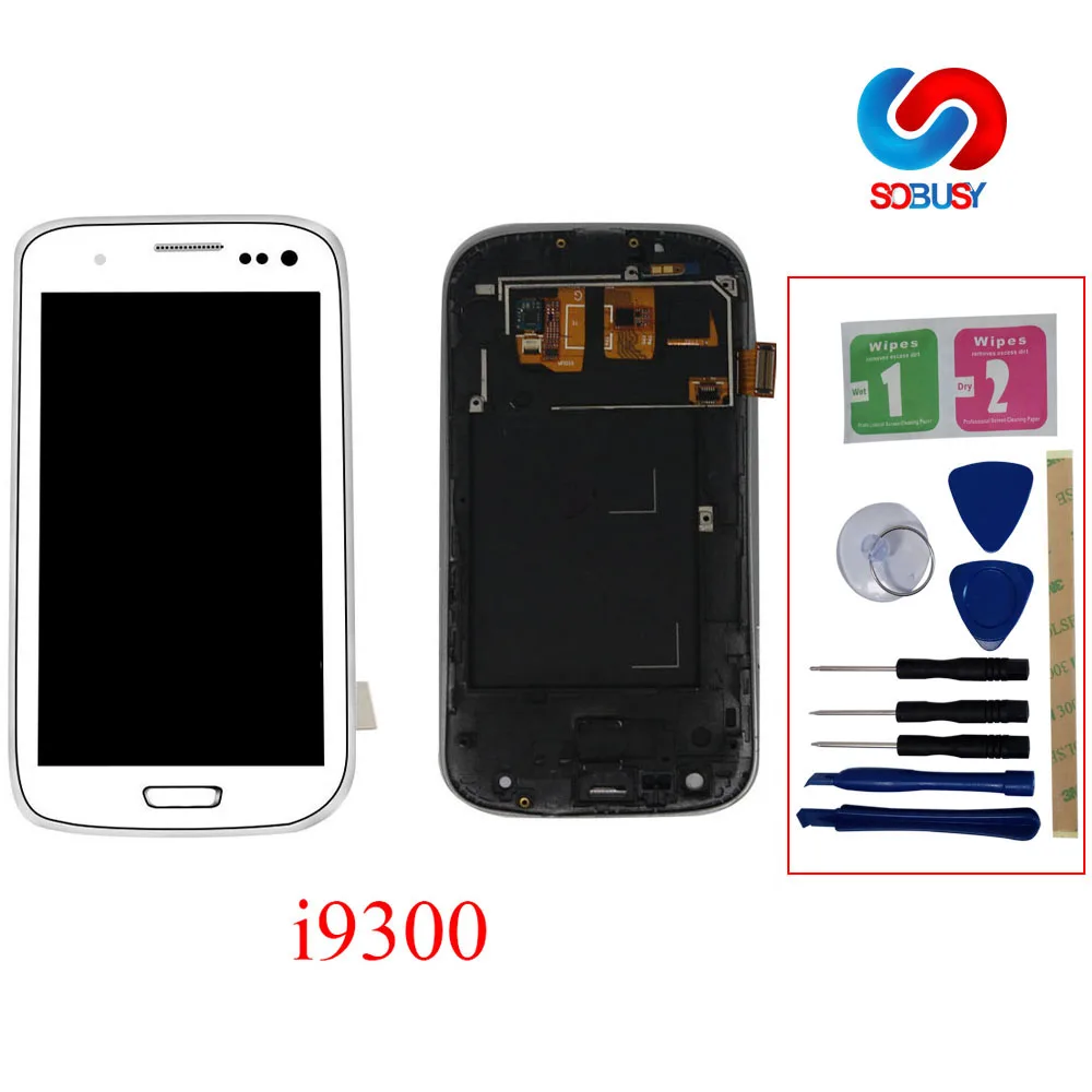 ЖК-экран для Samsung Galaxy S3 i9300 S III ЖК-дисплей сенсорный экран дигитайзер сборка