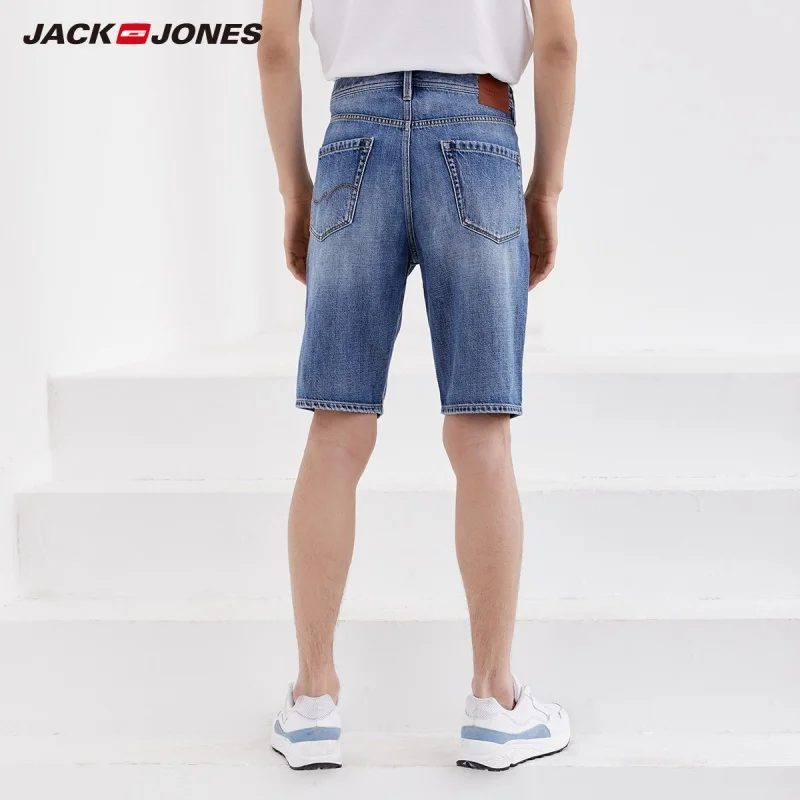 Мужские джинсовые шорты до колена JackJones 100% хлопок базовая мужская одежда | 219243502