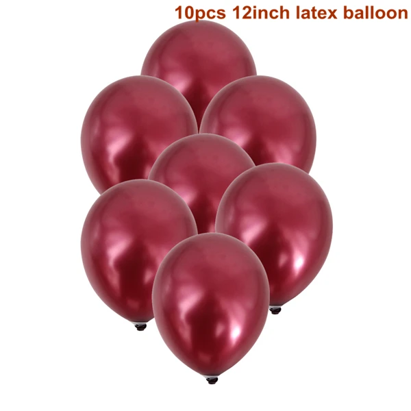 10pcs Wine red С днем рождения Свадебные украшения прозрачный розовое золото воздушный шар "Конфетти" надувные Globos воздушный шар Детские вечерние принадлежности - Цвет: 10pcs Wine red