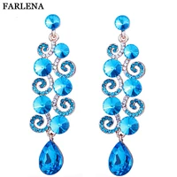 fashion jewelry full crystal rhinestone long earrings drop earrings for women wedding dancing party