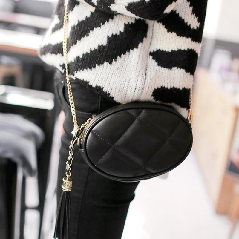 Черные мешки 2016 мини сумка цепи одно плечо женская свободного покроя малого тело