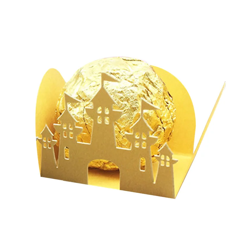 golden 50 шт./лот замок лазерная резка конфет бар коробка Свадьба пользу Шоколадный Бар Baby Shower вечерние Конфетница подарки и поставки - Цвет: golden