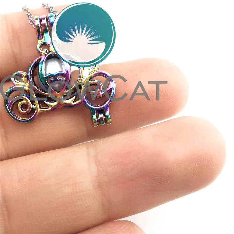 R-C530 Радуга Цвет тыквы бусины в виде автомобилей Клетка подвеска духи аэрозольный