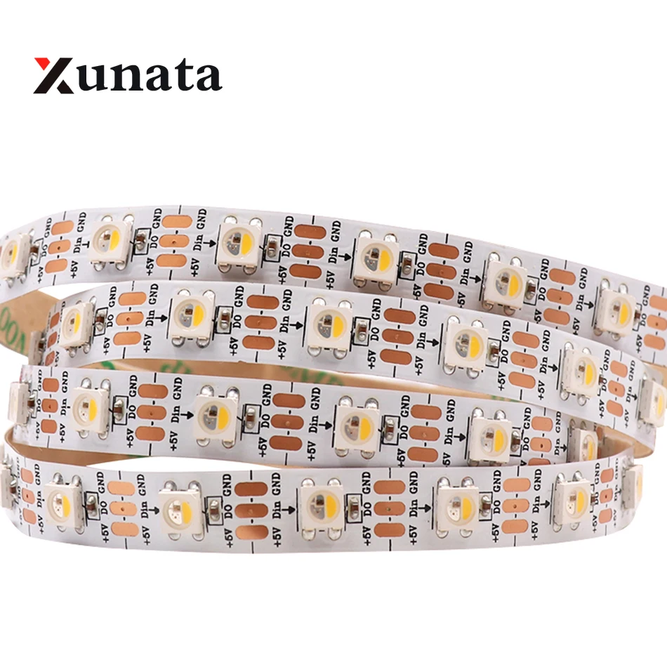 

Светодиодная лента 5 м SK6812 RGBW SMD 5050 RGB, белый, теплый белый, нейтральный белый, янтарный, индивидуальные адресные светодиодные пиксели, не Водо...