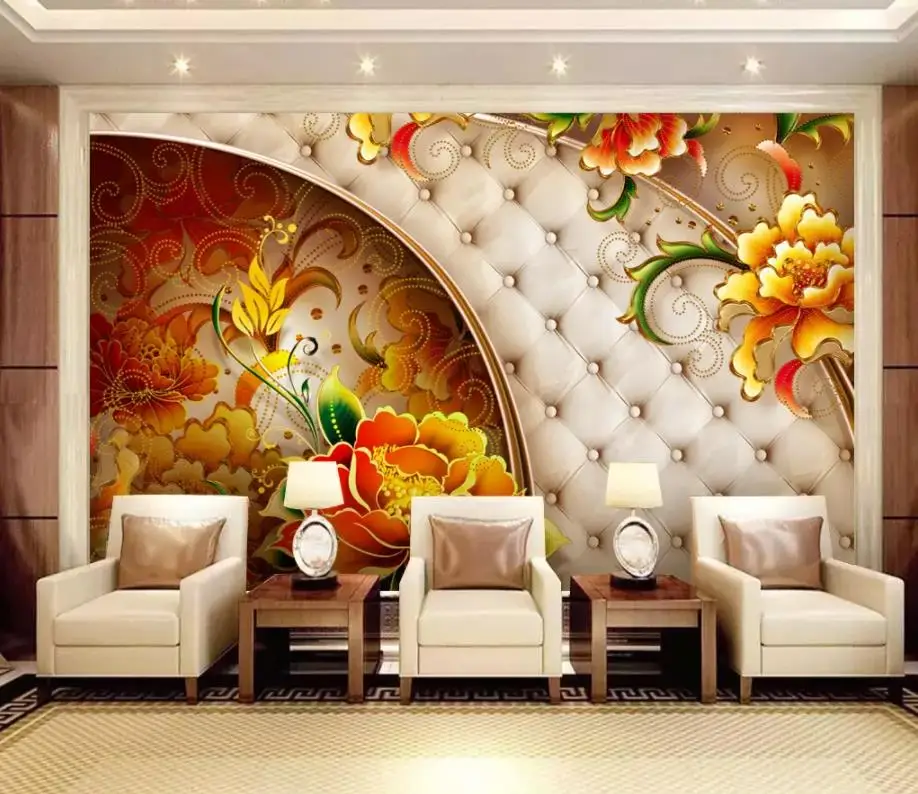 

Customize 5d wallpaper walls flower 3d wallpaper living room bedroom 3d background photo wall mural