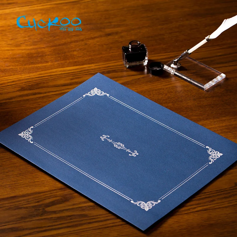 Honor certificate classical retro double line gilding envelope A4 cover letter contract document folder 6 pcs/set | Канцтовары для