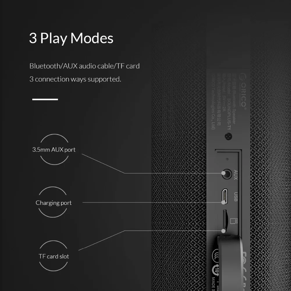 Bluetooth Колонка ORICO портативная Водонепроницаемая с микрофоном поддержкой TF AUX USB| |