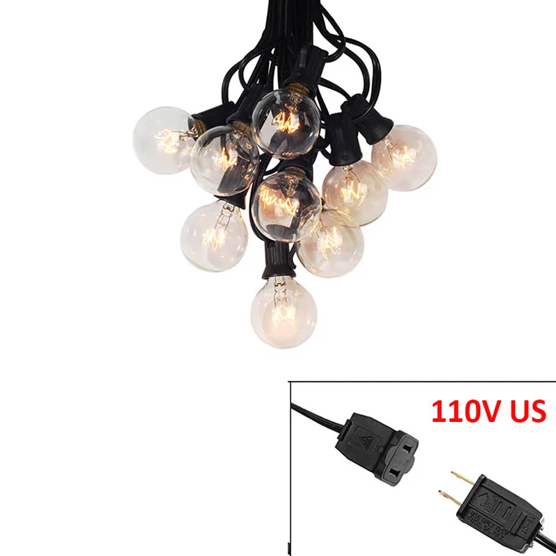 110V US Plug ЕС 220 В США 110 В светодиодный гирлянда Эдисона лампы накаливания гирлянда 25 шт. лампы для помещений на открытом воздухе садовое, Рождественское украшение лампа - Испускаемый цвет: 110V US Plug