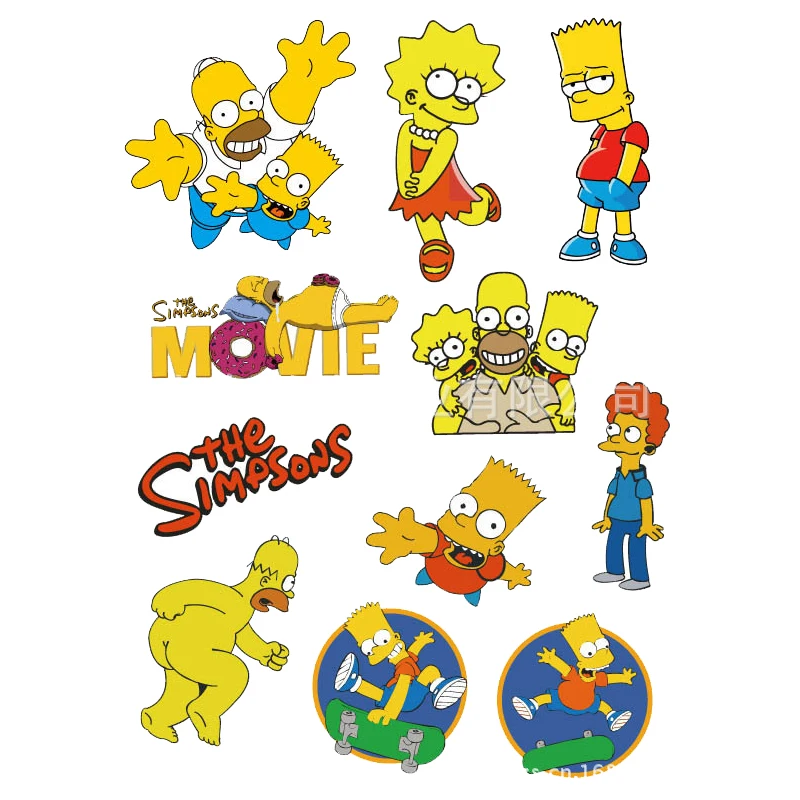 2 шт./лот A4 размер стикеры Симпсонов мультфильм Мода Аниме багаж водостойкие