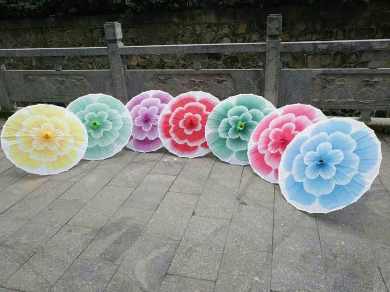 10 шт./лот 82 см диаметр Цветной Зонтик с цветком жасмина для танцевального