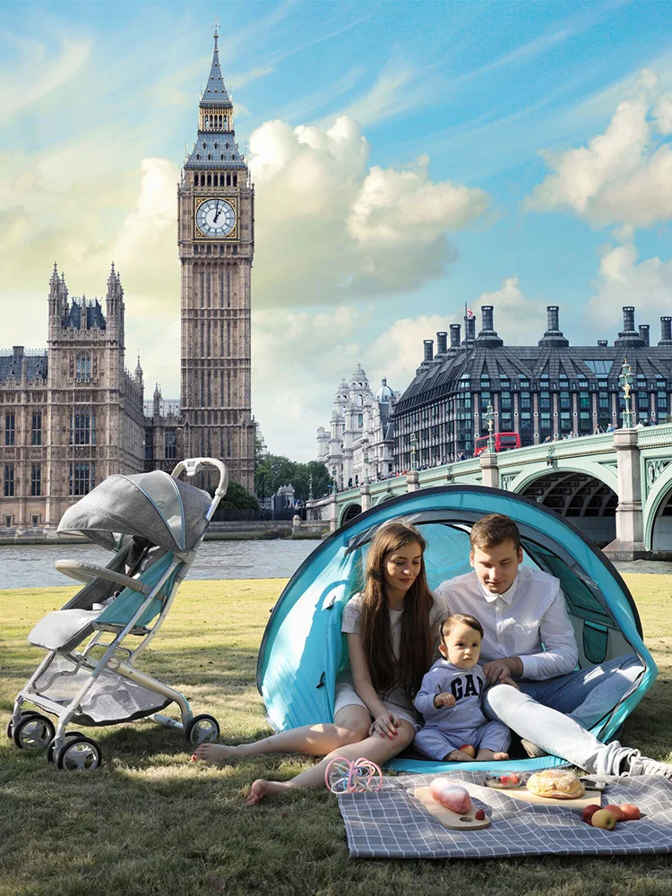 2019 new baby stroller can sit reclining lightweight folding one button 5.7kg ultra light | Мать и ребенок
