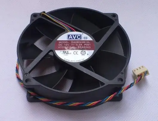 AVC 9025 9 см DA09025R12L 0.30A Гидравлический 4 провод ШИМ контроль температуры бесшумный