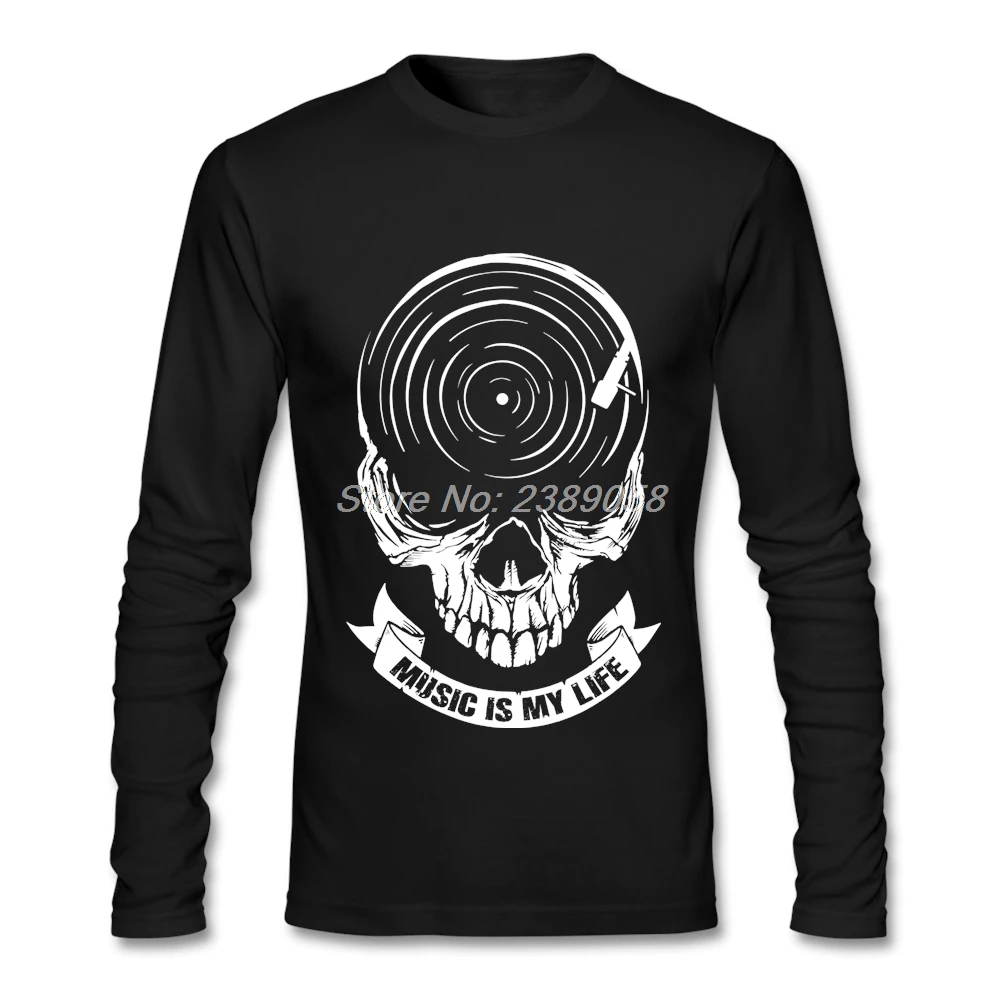 Мужская футболка Music is My Life крутая Удобная с черепом модная брендовая мужская