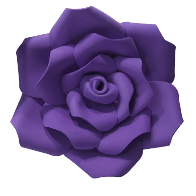Dark purple Цвет на заказ 15 шт./компл. гигантский Бумага пены с цветочным рисунком, большие Бумага цветок для Свадебная вечеринка фон с цветочной стеной и baackdrop Декор - Цвет: Dark purple