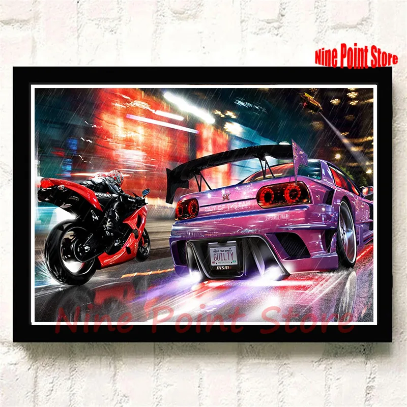 Игровой плакат Need For Speed автомобильное покрытие бумажный домашний Настенный