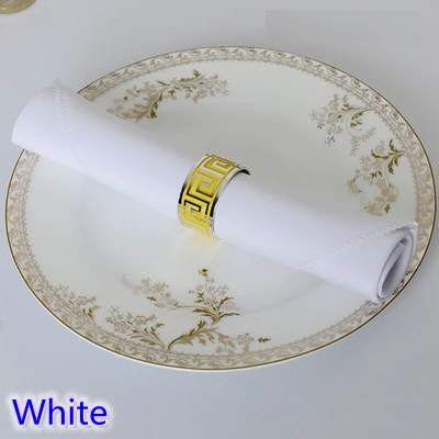 White Napkin Кольца для салфеток из металлического сплава золотистого и серебристого цвета для украшения стола кольца для салфеток оптом металлические блестящие цвета - Цвет: White Napkin