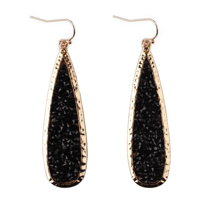 

ZWPON 2019 Gold Frame Pave Mixed Colors Crystal Teardrop Earrings Women Trendy Designer Statement Water Drop Earrings Wholesale