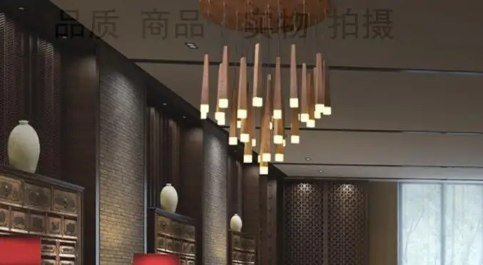 

designer matchstick led wood bedroom living room chandelier for dining room clothing store