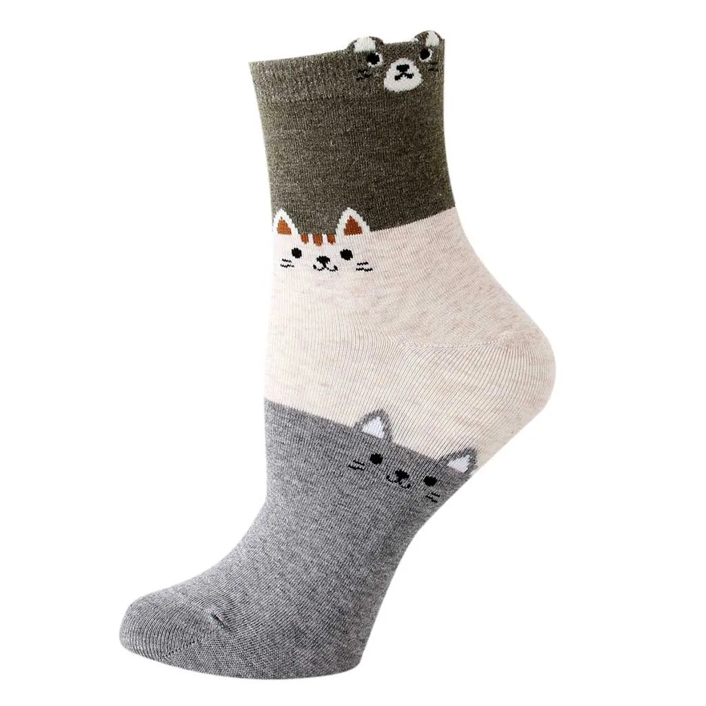 1 пара Хлопковых Носков зимние носки с принтом собаки и животных Harajuku удобные