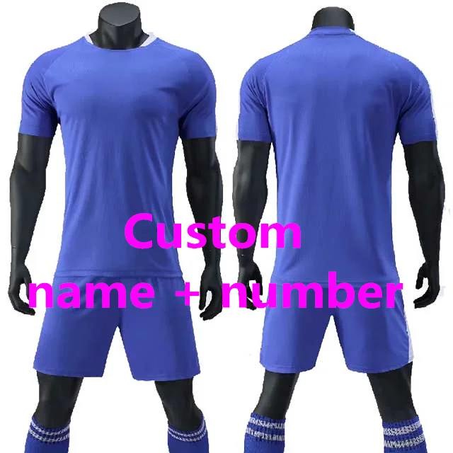 Custom Name Number Пользовательские мужские детские футбольные майки набор футбольные тренировочные костюмы Футбольная форма для подростков командная игра спортивная рубашка Джерси костюм - Цвет: Custom Name Number