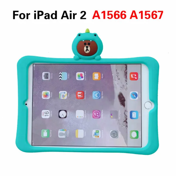 For iPad Air 2 Милая розовая свинка изображением героев мультфильма "Маша и Медведь чехол для IPad 9,7 Pro 9,7 11 Air 2 iPad 2/3/4, 5, 6, мини-платье, на возраст 1, 2, 3, 4, мягкая силиконовая подставка чехол funda - Цвет: For iPad Air 2