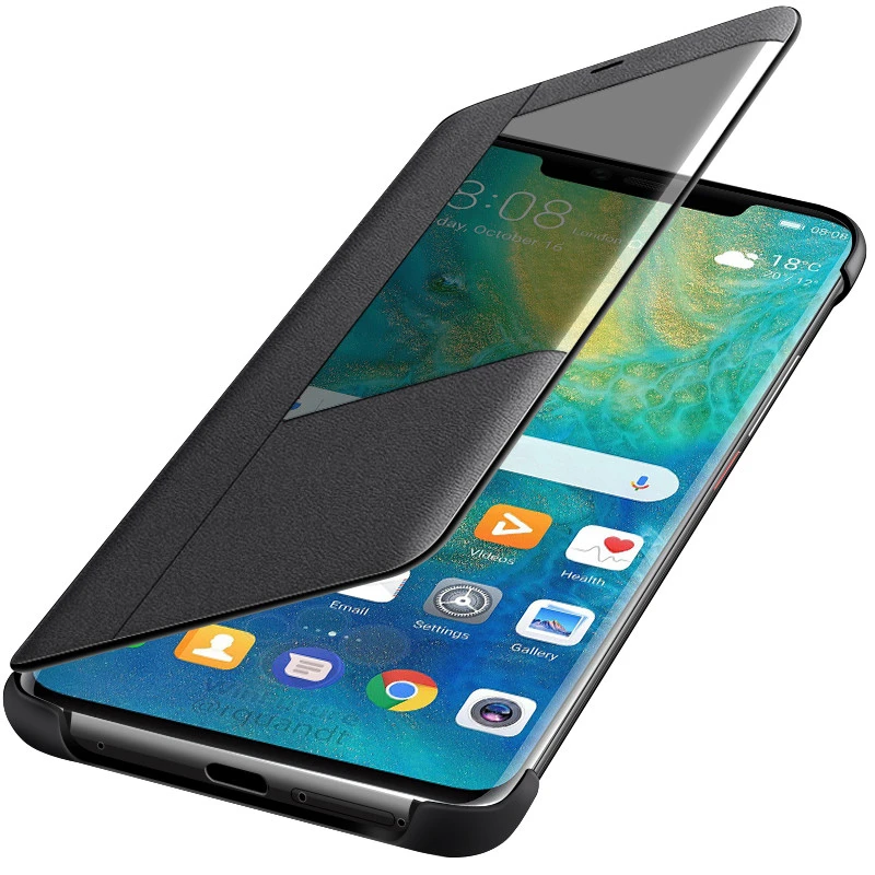 Кожаный чехол книжка KEYSION для Huawei Mate 20 10 P30 P20 Pro 20X Smart Touch View Window Cover полностью