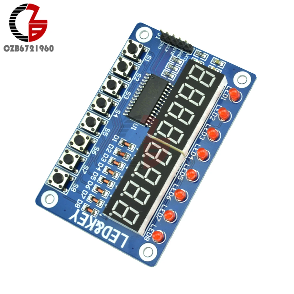 8-разрядный светодиодный 8-битный цифровая трубка 8keys TM1638 Дисплей модуля светодиодной лампой для AVR для Arduino ARM