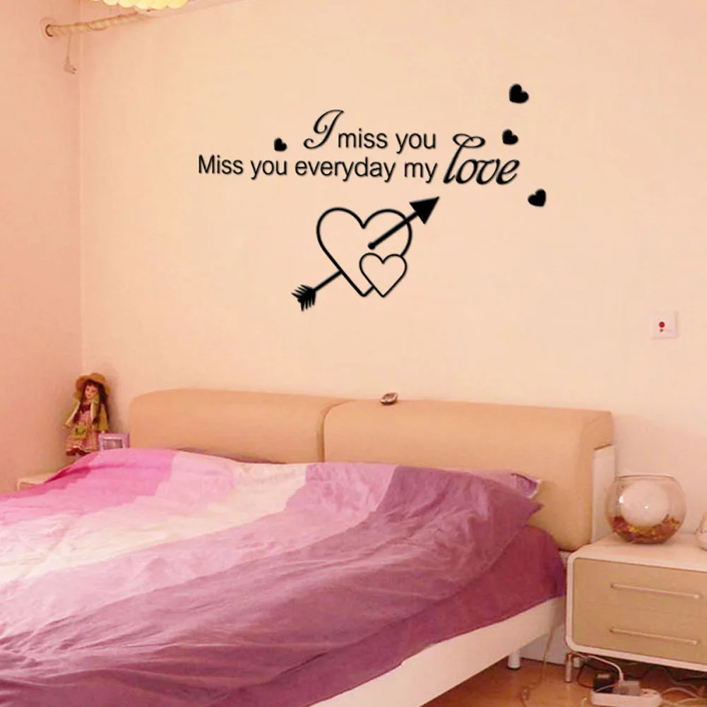 Miss you Love Quote Наклейки на стену домашний декор художественная наклейка наклейки