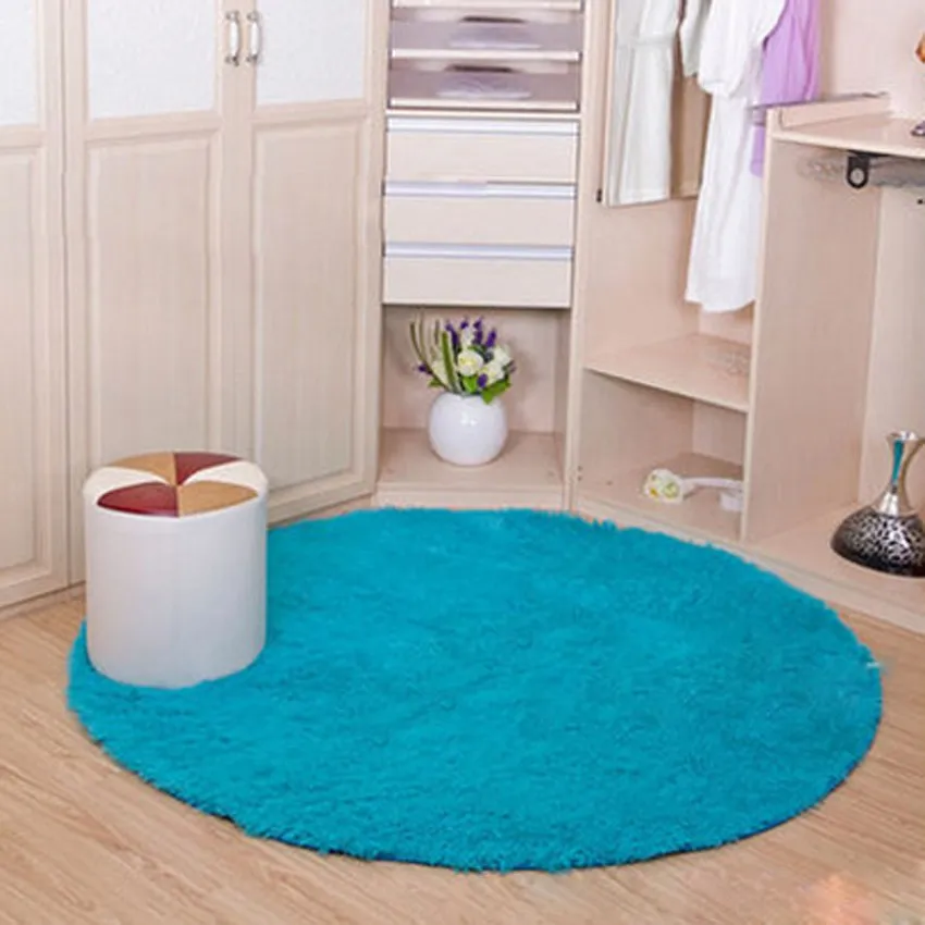 Домашний декор коврик для спальни двери пушистый круглый Поролоновый
