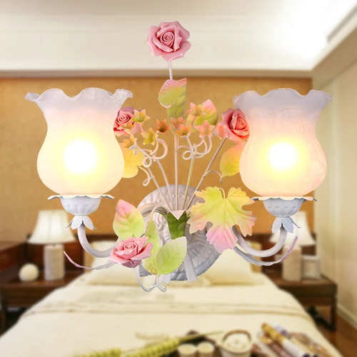 Европейский пасторальный стиль корейский настенный светильник из кованого