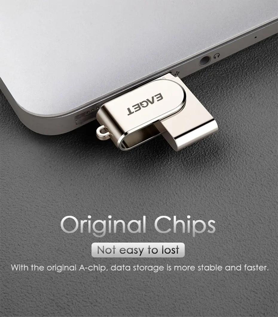 EAGET USB флэш-накопитель, 32 ГБ металлическая Флэшка высокоскоростная USB 3. 0 карта памяти 64 ГБ флеш-накопитель реальная емкость
