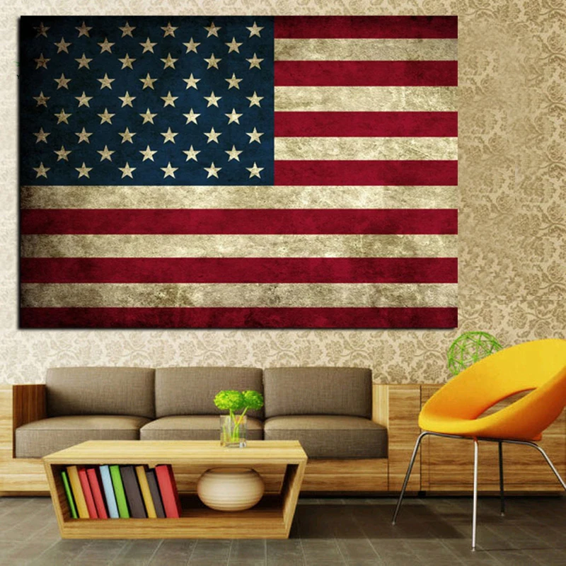 HD печатает Отечественной июля 4th американский флаг настенная живопись на холсте