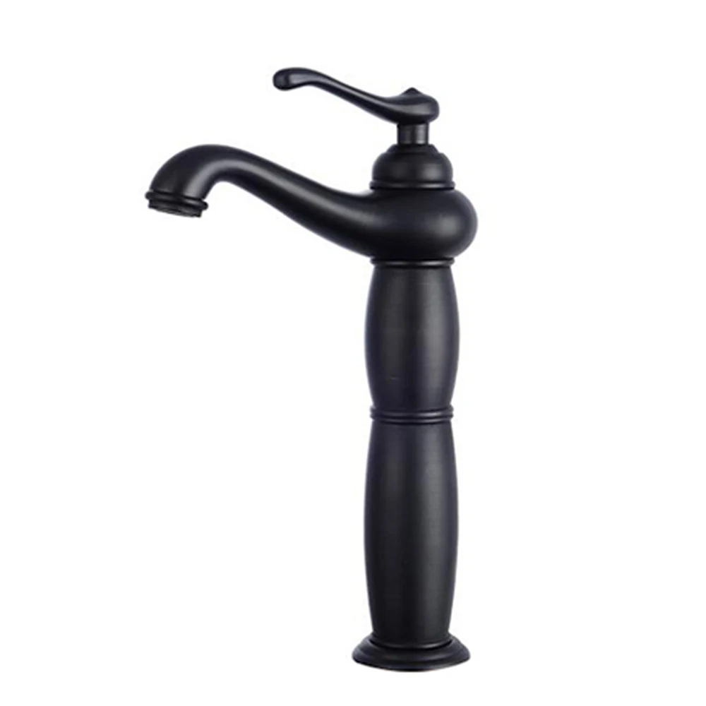 Высокий античный латунный Смеситель для раковины с креплением на столешницу