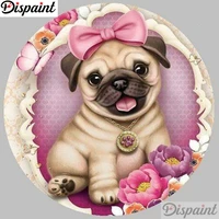 dispaint full squareround drill 5d diy diamond painting dog flower scenery 3d embroidery cross stitch 5d home decor a12299