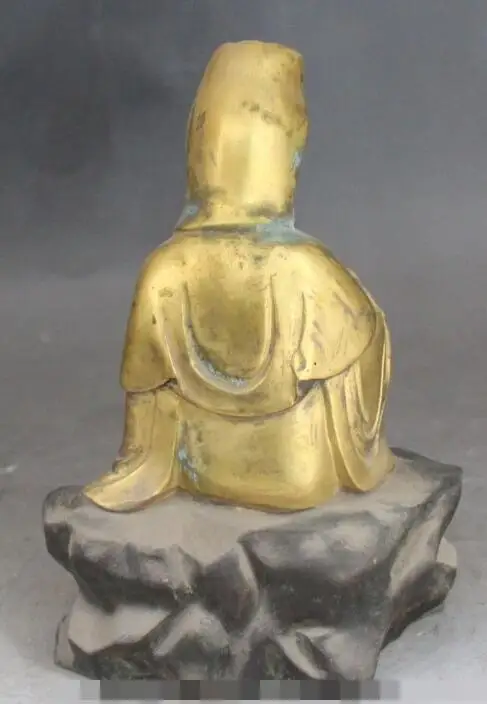 S2573 Tibet Purple Bronze Gold Bodhisattva Kwan-yin Goddess Buddha Statue | Дом и сад