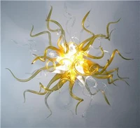 cheap yellow blown glass chandeliers mini round chihuly chandelier light fixture