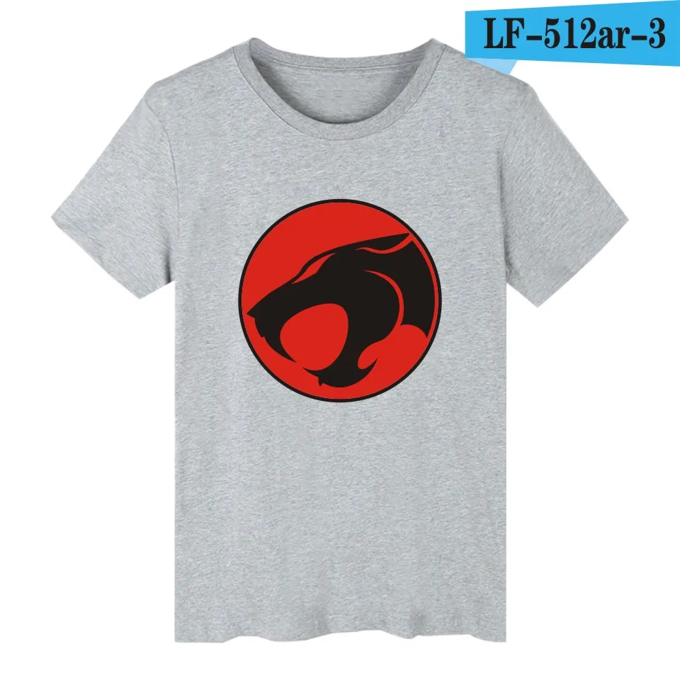 LUCKYFRIDAYF THUNDERCATS эмблема мультяшная хлопковая Футболка мужская повседневная футболка с коротким рукавом и футболка мужская хип-хоп футболка на заказ - Цвет: gray