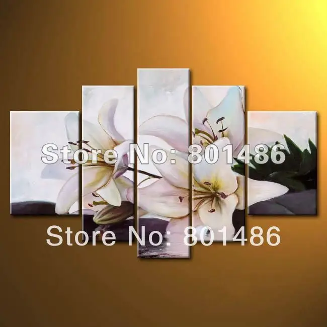Бесплатная доставка! Современная масляная живопись нежной лилии большие белые