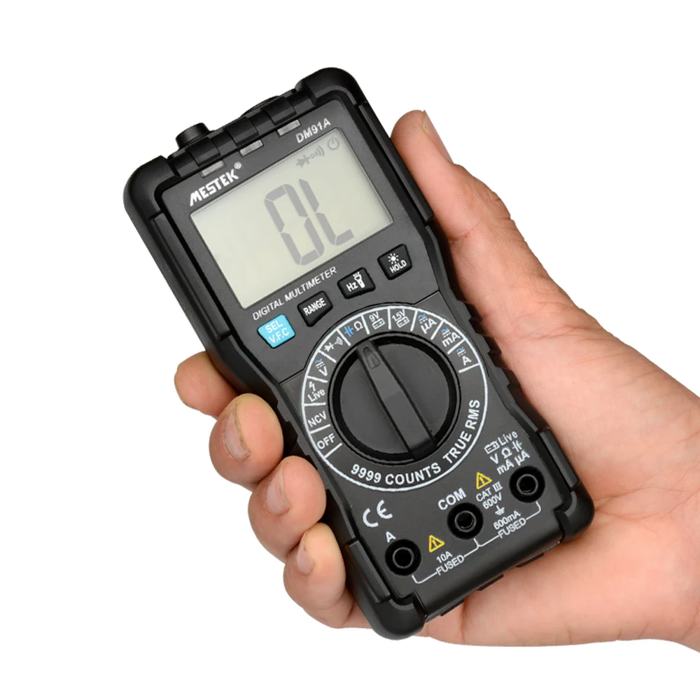 MESTEK Мини цифровой Multimeter9999 отсчетов True RMS Авто Диапазон AC/DC Вольт Ампер мультиметр