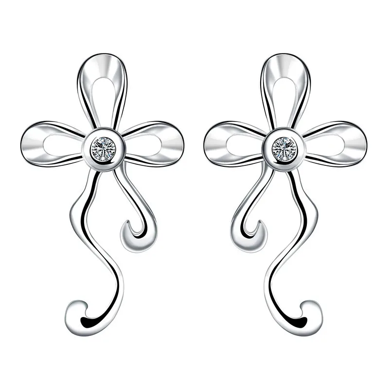 Friendship Classic Top Brand AAA Zircon Stud Earrings Women 925 Silver Fashion Jewelry Accessories Brinco | Украшения и