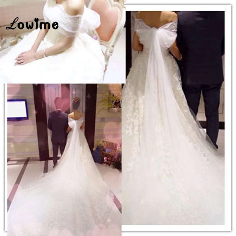 

Custom Boat Neck Applique Wedding Bolero Bow Back Wedding Cape Long Train Princess Bridal Wraps Lebanon Women Lace Bolero Cheap