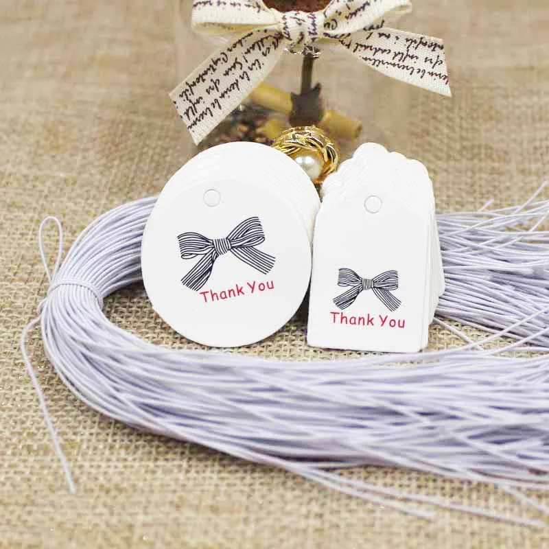 Сделай Сам милый маленький крафт/Белый спасибо бумажные бирки для подарков