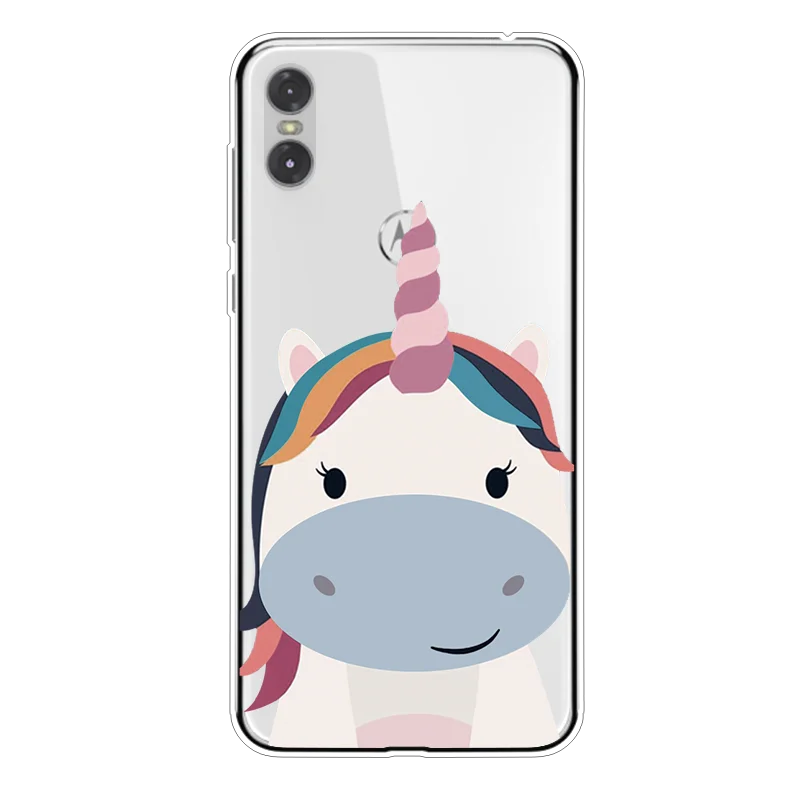djsfjian Милый чехол для Motorola Moto One с единорогом и фламинго, мягкий чехол для Motorola Moto P30 Play, чехол для телефона, прозрачный - Цвет: djsfjian