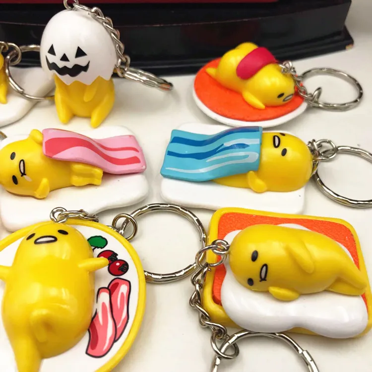Gudetama брелок для ключей ленивое яйцо ПВХ фигурка игрушки детей Яйцо Брелок модель