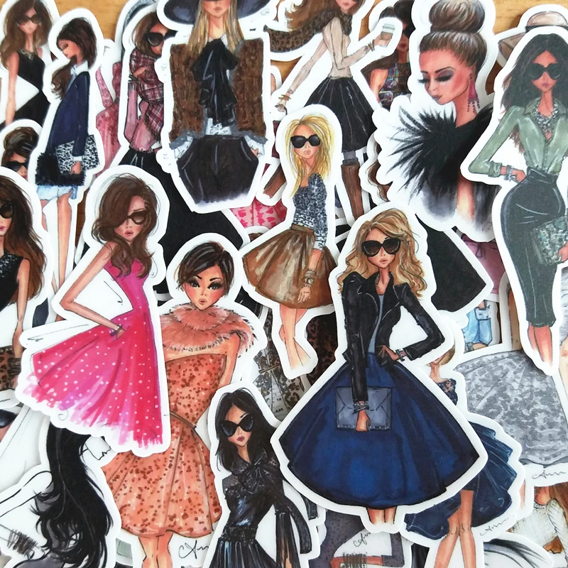 

35pcs Pretty Street Fashion Girl Decoration Stationery Sticker Diy Diary Scrapbooking Label Sticker Stationery