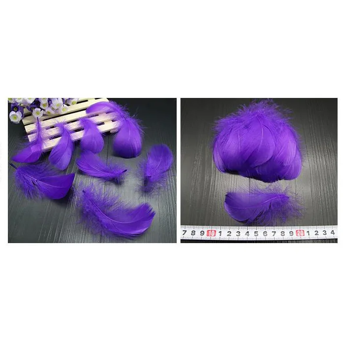Dark Purple 100 шт 3-5 дюймов 6-12 см DIY окрашенное гусиное перо Радуга перо воздушный шар заполнение свадебное платье DIY декоративные аксессуары перья - Цвет: Dark Purple